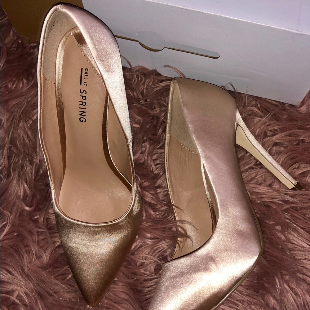 Call it spring silk pointy heels